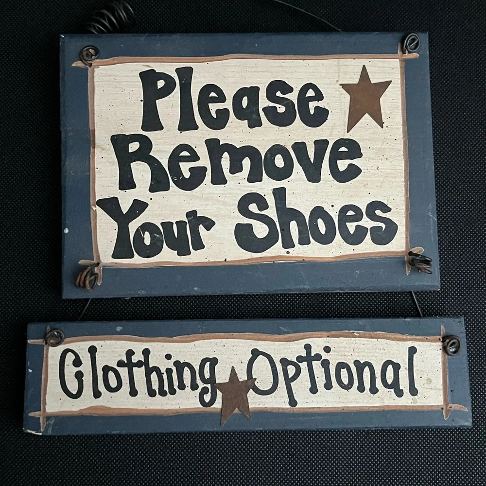 Rustic Black and Cream Wall Sign Set